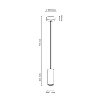 Lampa wisząca rura w zestawie Kabel 1xGU10 LED 5W z drewna bukowego z orzecha włoskiego/czarnej tkaniny 1559176