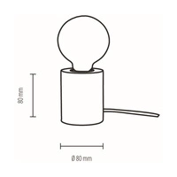 Lampa stołowa Minnie 1xE27 Max.25W Dąb Olejowany/Czarny Kabel PCV 7690174