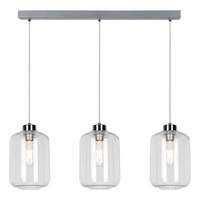 Lampa Wisząca Tarro 3xE27 Max.60W Chrom Metal/Przezroczysty Kabel PCV/Przezroczyste Szkło 15880328