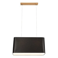 Cadre Pendant Lamp 2xE27 Max.40W Oiled Oak/Transparent PVC Cable/Black Fabric Shade 872030274