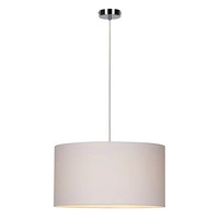 Lampa wisząca Dove 1xE27 maks. 60W chromowany metal/przezroczysty kabel PVC/biały klosz z tkaniny 15380128