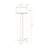 Milano Lampa Podłogowa 1xE27 Max.60W Szary/Okleina Dąb/Transparentny PVC/Biały 660219187
