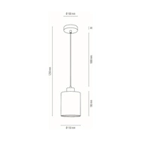 Zefir Pendant Lamp 1xE27 Max.60W Black Metal/Transparent PVC Cable/Smoked Glass 111870104