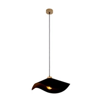 Hattu Pendant Lamp 1xE27 Max.40W Oiled Oak/Black Fabric Cable/Black Fabric Shade 1614119174