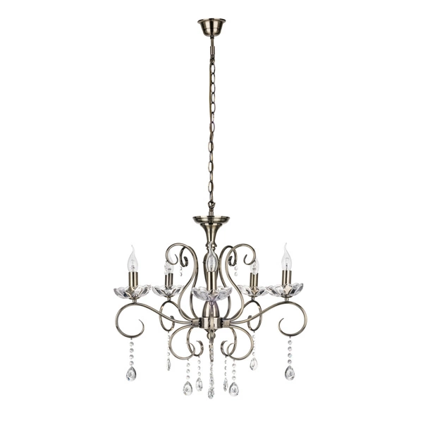 Maestra Ceiling Lamp 5xE14 Max.40W Patina Metal/Transparent Glass 5311511