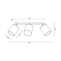 Ora Lampa Sufitowa 3xE27 Maks. 25W Czarny Metal/Złoty Metal/Złoty Klosz Tkaniny 96204023