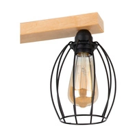 Lampa Sufitowa Carlo 2xE27 Max.60W Drewno Brzozowe/Czarny Metal 14444260