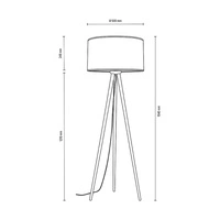 Lampa podłogowa Verian 1xE27 maks. 40W Czarny metal/czarny kabel PCV/czarny klosz z tkaniny 197613004