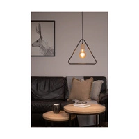 Drewniana lampa wisząca Carsten 1xE27 Max.60W Dąb olejowany/Czarny metal/Czarny kabel z tkaniny 1652174