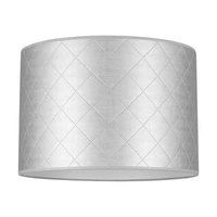 Cylindryczny abażur E27 H35 Srebrny Tkanina Syntetyczna A0949