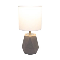 Lampa Stołowa Diamant 1xE27 Max.25W Szary Beton/Czarny Kabel PCV/Klosz z Białej Tkaniny 791942136