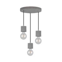 Strong Round Pendant Lamp 3xE27 Max.60W Concrete/Black 7169336R