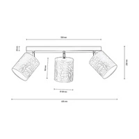 Lampa Sufitowa Mateo 3xE27 Max.25W Czarny Metal/Beżowa Tapeta 87800304