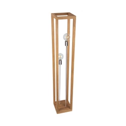 Lampa podłogowa Kago 2xE27 Max.60W Dąb olejowany/Chromowany metal/Czarny kabel z tkaniny 51528274