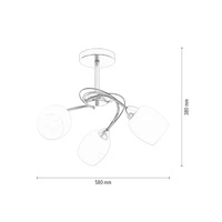 Lampa sufitowa Pisa 3xE27 maks. 60W patynowany metal/białe szkło 8280311