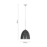 Natura Pendant Lamp 1xE27 Max.60W Chrome Metal/Black PVC Cable/Gray-White Metal 9805128