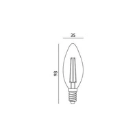 FILAMENT LED decorative light bulb E14 4W warm 3000K candle