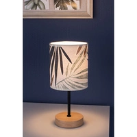Lampa Stołowa Hoja 1xE27 Max.25W Dąb Olejowany/Czarny Kabel PCV/Tapeta Wielobarwna 77747974