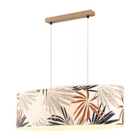 Lampa Wisząca Hoja 2xE27 Max.40W Dąb Olejowany/Przezroczysty Kabel PCV/Tapeta Wielobarwna 17470274
