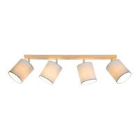 Aprillia lampa sufitowa 4xE27 maks. 25W dąb olejowany/szary klosz z tkaniny 56745474