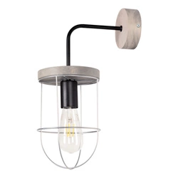 Netuno Wall Lamp 1xE27 Max.25W Stained Pine Gray/Black Metal/Silver Metal 9207517157