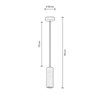 Pipe Pendant Lamp 1xGU10 LED Max.5W Walnut Beech Wood/Black Metal/Black PVC Cable 1559104
