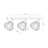 Lampa Sufitowa Vento 3xE27 Max.60W Dąb Olejowany/Czarny Metal 63804374