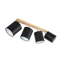 Lampa sufitowa Aprillia 4xE27 maks. 25W dąb olejowany/czarny klosz z tkaniny 56746474