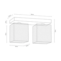 Lampa Sufitowa Gittan 2xE27 Max.60W Szary Beton/Chromowany Metal 8172236