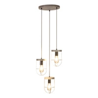 Lampa Wisząca Netuno 3xE27 Max.15W LED Witrażowa Sosna Szara/Czarny Metal/Czarny Kabel PCV/Srebrny Metal 1871759357R