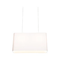 Lampa wisząca Cadre 2xE27 maks. 40W chromowany metal/przezroczysty kabel PVC/biały klosz z tkaniny 872010228