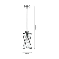 Lampa wisząca Twist 1xE27 maks. 25W chromowany metal/przezroczysty kabel PVC/szkło dymione 13610128