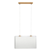 Lampa Wisząca Cadre 2xE27 Max.40W Dąb Olejowany/Przezroczysty Kabel PCV/Abażur z szarej tkaniny 872020274