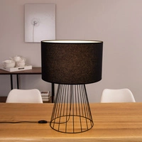 Lampa stołowa Swan 1xE27 maks. 60W Czarny metal/czarny kabel PCV/czarny klosz z tkaniny 89349104