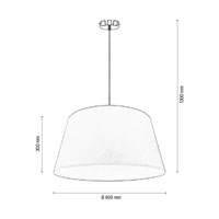 Lampa Wisząca Ora 1xE27 Maks. 40W Czarny Metal/Przezroczysty Kabel PCV/Klosz ze Złotej Tkaniny 96204123