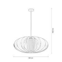 Keiko Pendant Lamp 1xE27 Max.60W Wenge Wood/Black Metal/Beige Fabric Shade 1030151