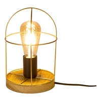 Lampa stołowa Netuno 1xE27 maks. 25W barwiona sosna brązowa/czarny metal/złoty metal/czarny kabel PVC 88159151