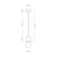 Strong Pendant Lamp 1xE27 Max.60W Gray Concrete/Black Fabric Cable 7061936