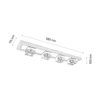 Lampa sufitowa Berko w zestawie 4xG4 2,5W Dąb olejowany/Biały metal/Biało-przezroczyste szkło 4047405900000