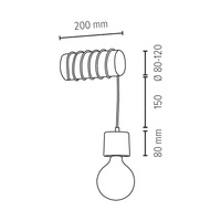 Trabo Pino Kinkiet 1xE27 Max.25W Sosna Naturalna/Czarny 69369150