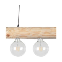 Trabo Simple Lampa Wisząca 6xE27 Maks. 60W Naturalna Sosna/Czarny Metal/Czarny Kabel PCV 69860604