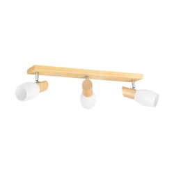 Birgit Ceiling Lamp 3xE14 Max.40W Birch Wood/White Glass 2036016920766