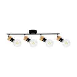 Lampa Sufitowa Marjolaine 4xE27 Max.25W Dąb Olejowany/Czarny Metal 2831404