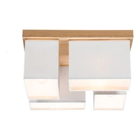 Lampa Sufitowa Paloma 4xE27 Max.25W Dąb Olejowany/Szary Klosz z Tkaniny 2453474
