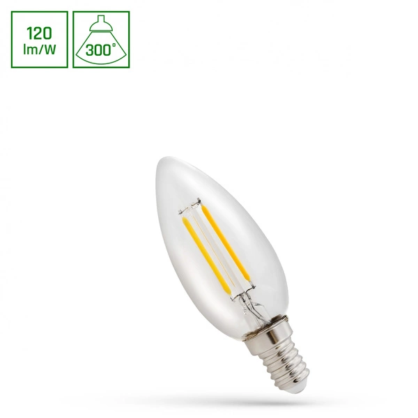 LED CANDLE E-14 230V 1W COG NW CLEAR SPECTRUM