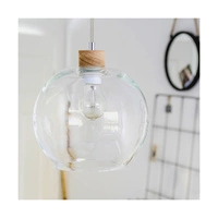 Lampa Wisząca Svea 1xE27 Max.60W Dąb Olejowany/Szkło Przezroczyste/Przezroczysty Kabel PCV 13560174