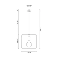 Drewniana lampa wisząca Carsten 1xE27 Max.60W Dąb olejowany/Czarny metal/Czarny kabel z tkaniny 1651174