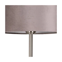 Lampa Stołowa Scarlett 1xE27 Maks. 40W Metal Satynowy/Przezroczysty Kabel PCV/Szary Aksamitny Klosz 7752027