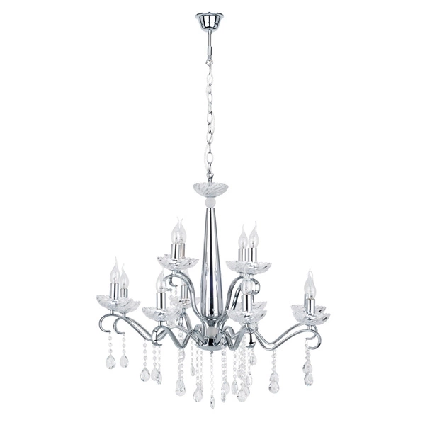 Lampa Wisząca Alessa 12xE14 Max.40W Chrom Metal/Przezroczyste Szkło 9011228