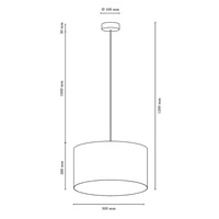 Asseto Pendant Lamp 1xE27 Max.60W Oiled Oak/Black Fabric Cable/Black Fabric Shade 3573974